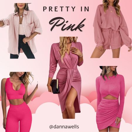 Pink outfit ideas // pink dress // pink workout set // pink lounge set // pink top // Amazon finds // Amazon fashion // found it on amazon 

#LTKFind #LTKstyletip #LTKwedding