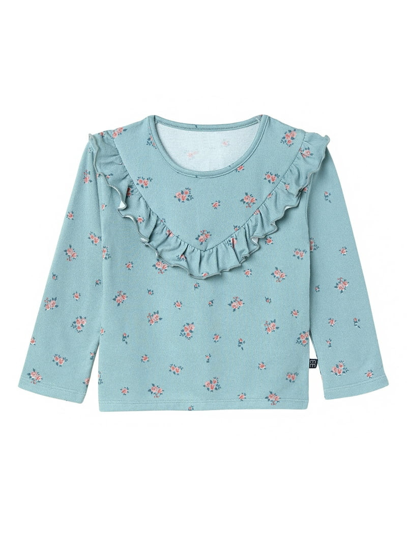 Modern Moments by Gerber Toddler Girl Ruffle Long Sleeve Top, Sizes 12M-5T | Walmart (US)