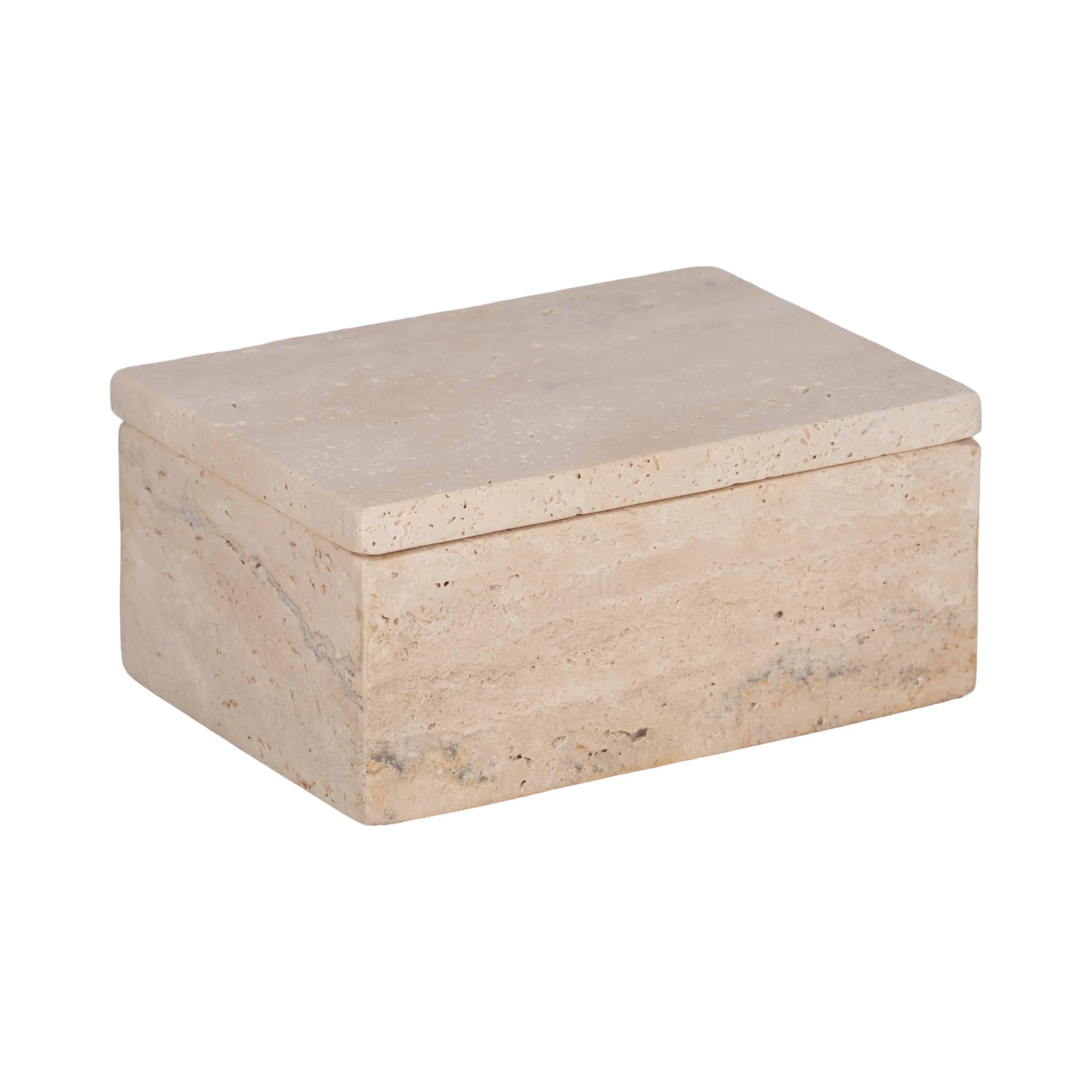 Terra Travertine Decorative Box with Lid for Home Decor – Stylish Storage Box and Organizer for... | Wayfair North America