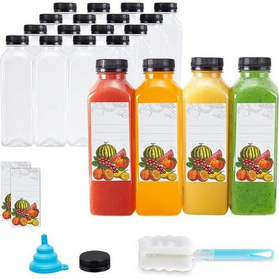 JumblWare 16 oz. Reusable Plastic Juice Bottles with Caps, 20 pcs. | Target