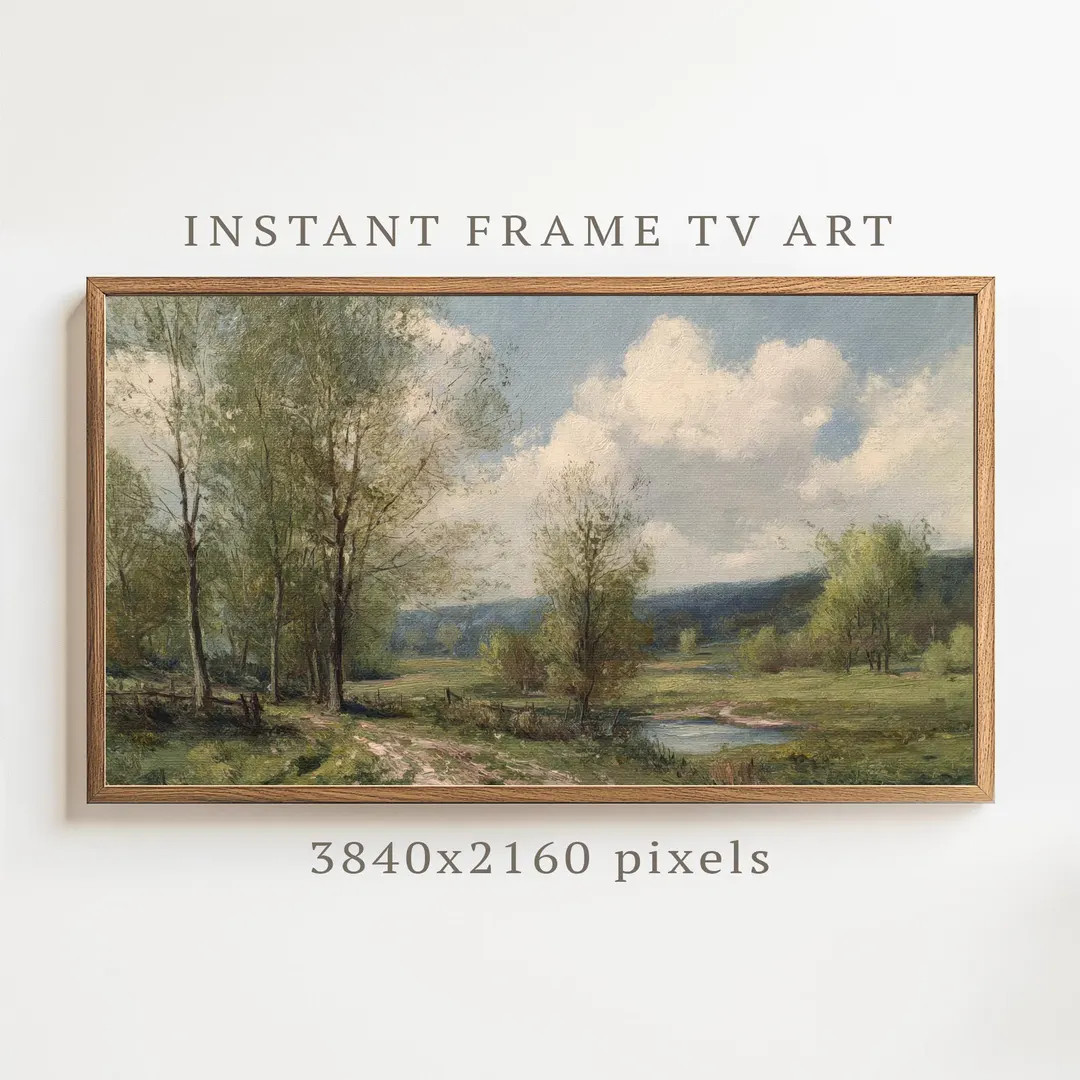 Countryside Landscape Samsung Frame TV Art, Spring Cottage Style, Digital Download Screensaver F7... | Etsy (US)