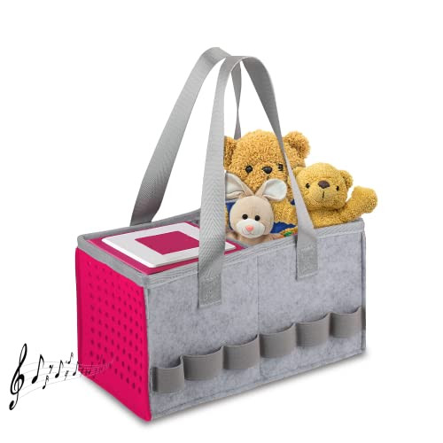 Carrying Case for Toniebox Tonies Starter Set & Audio Player Felt Cloth Portable Storage Bag Kids Travel Toy Organizer Tote Bags Handbag (Rose Red) | Amazon (US)