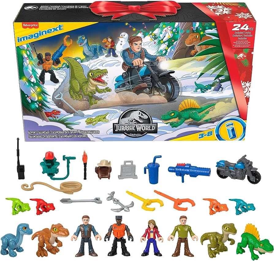 Fisher-Price Imaginext Jurassic World Advent Calendar, Christmas Gift of 25 Dinosaur Toys & Figur... | Amazon (US)
