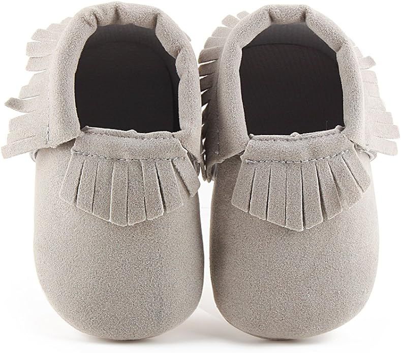 Delebao Unisex Baby Soft Sole Tassels Crib Shoes Moccasins Loafers | Amazon (US)