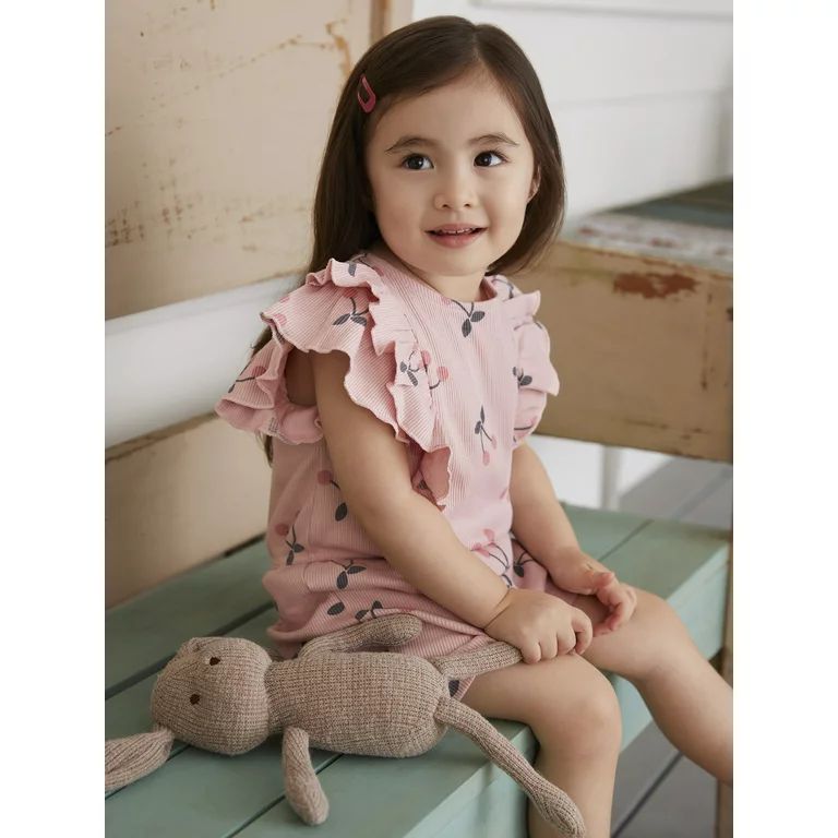 Modern Moments By Gerber Baby & Toddler Girl Ribbed Ruffled Romper, (12 months - 5T) - Walmart.co... | Walmart (US)