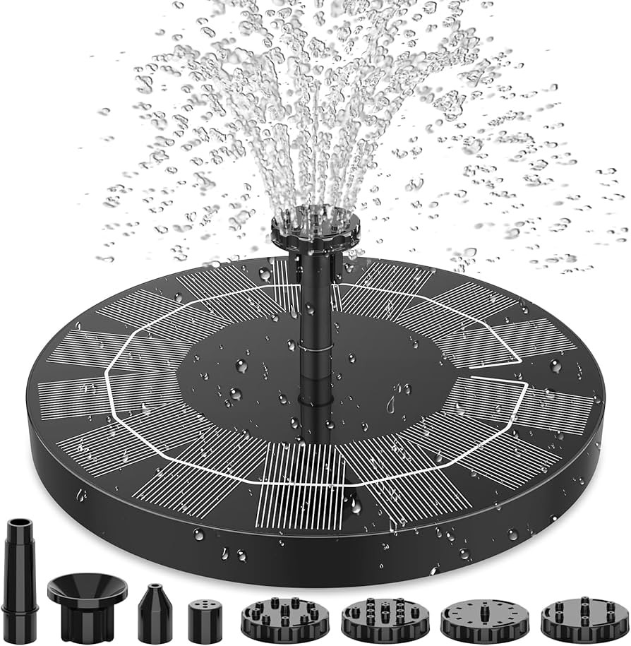 AISITIN 2.5W Solar Bird Bath Fountain Pump, Solar Fountain Pump for Bird Bath with 6 Nozzles, 6.7... | Amazon (US)