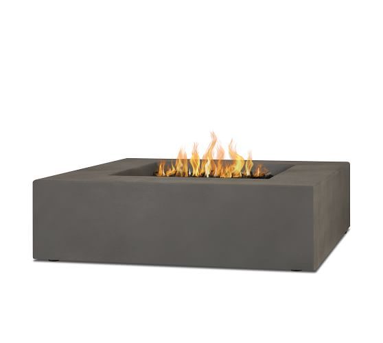 Arbor Concrete Low Square Fire Pit Table | Pottery Barn (US)