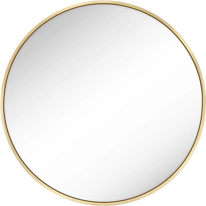 SONGMICS Round Wall Mirror, Decorative Circle Mirror, 24-Inch Diameter, Metal Frame, for Living R... | Amazon (US)