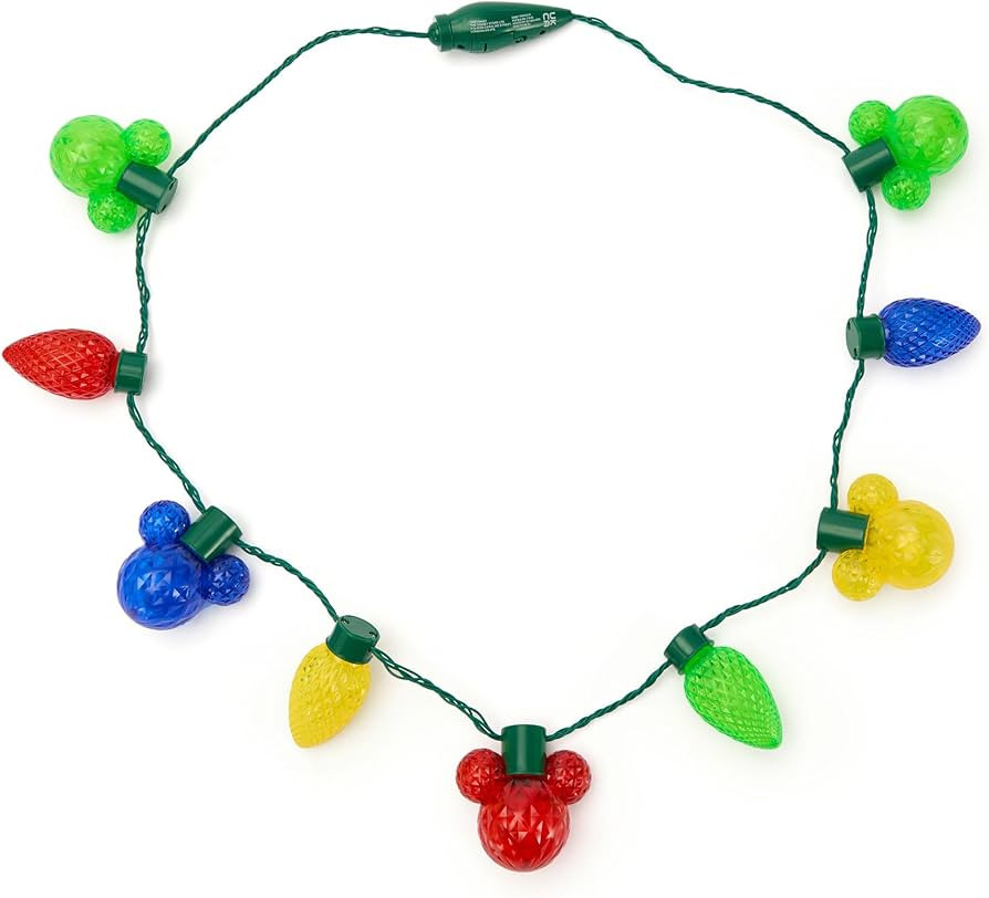 Disney Store Official Mickey Mouse Icon Colored Light-Up Holiday Glow Necklace - Disney Christmas... | Amazon (US)