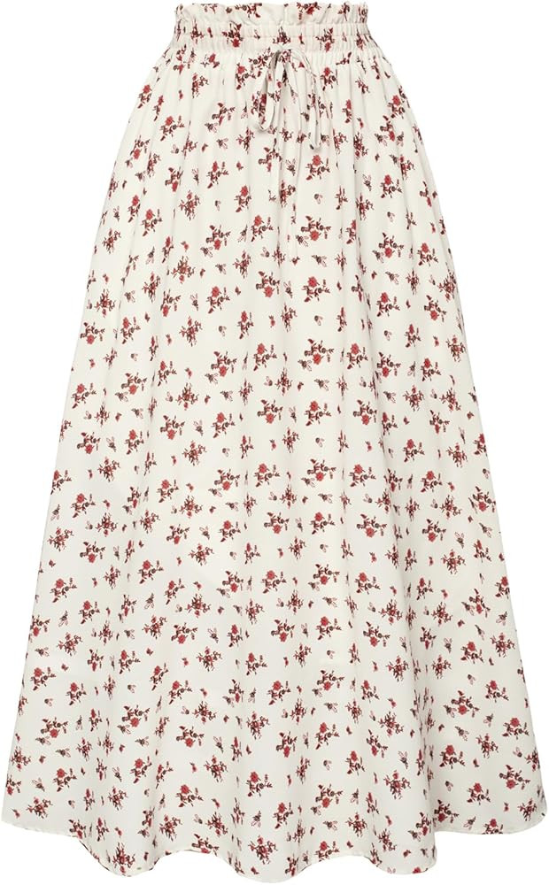 Scarlet Darkness Victorian Maxi Skirts for Women Summer Floral Long Skirt with Pockets | Amazon (US)