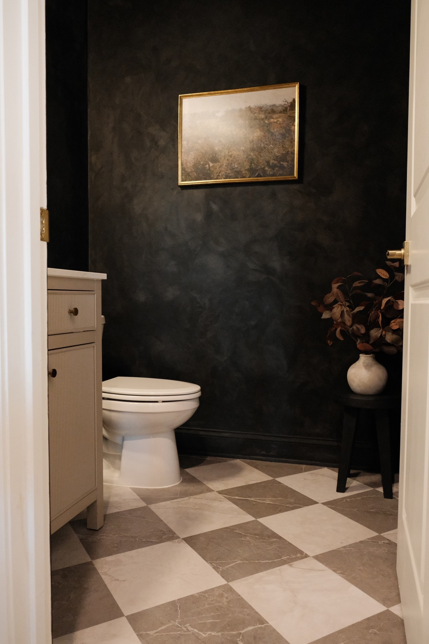 Moody powder bathroom, black lime wash 

#LTKHome
