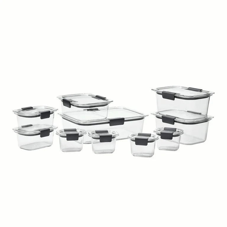 Rubbermaid Brilliance Food Storage Container, 20 Piece Set, Leak-Proof, BPA Free, Clear Tritan Pl... | Walmart (US)