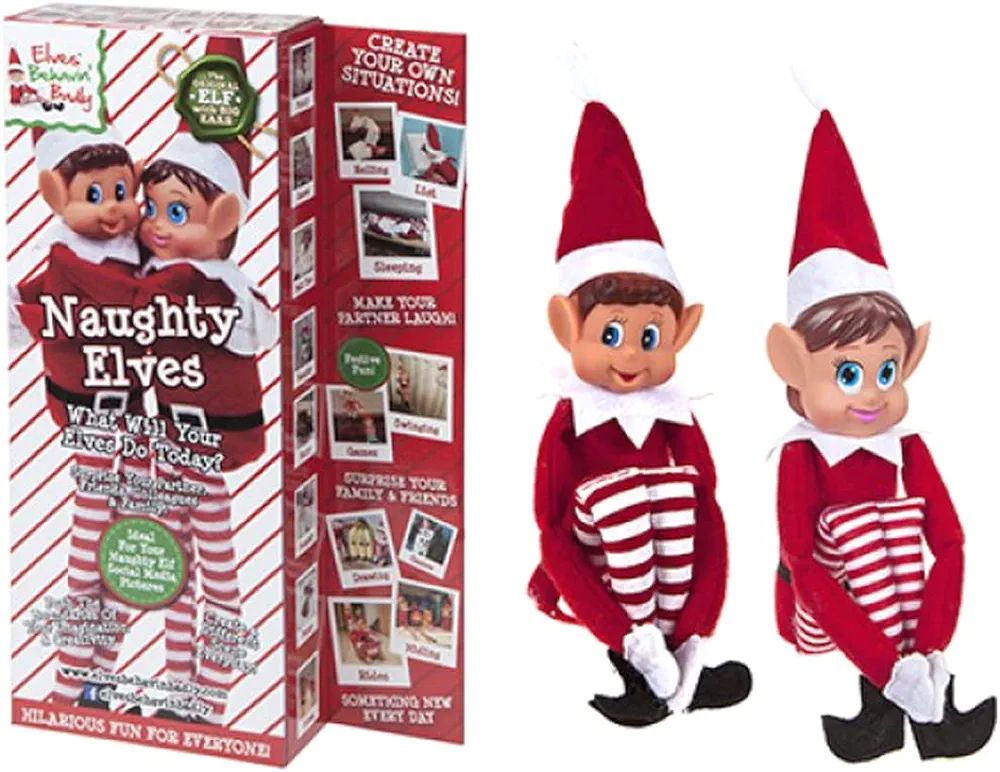 Elves Behavin' Badly - 12" Vinyl Faced Naughty Elf Doll (1 Naughty Elves - 1 Boy & 1 Girl) | Amazon (US)