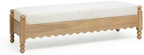 Tov Furniture Thelma Cream Performance Basketweave Bench | Amazon (US)