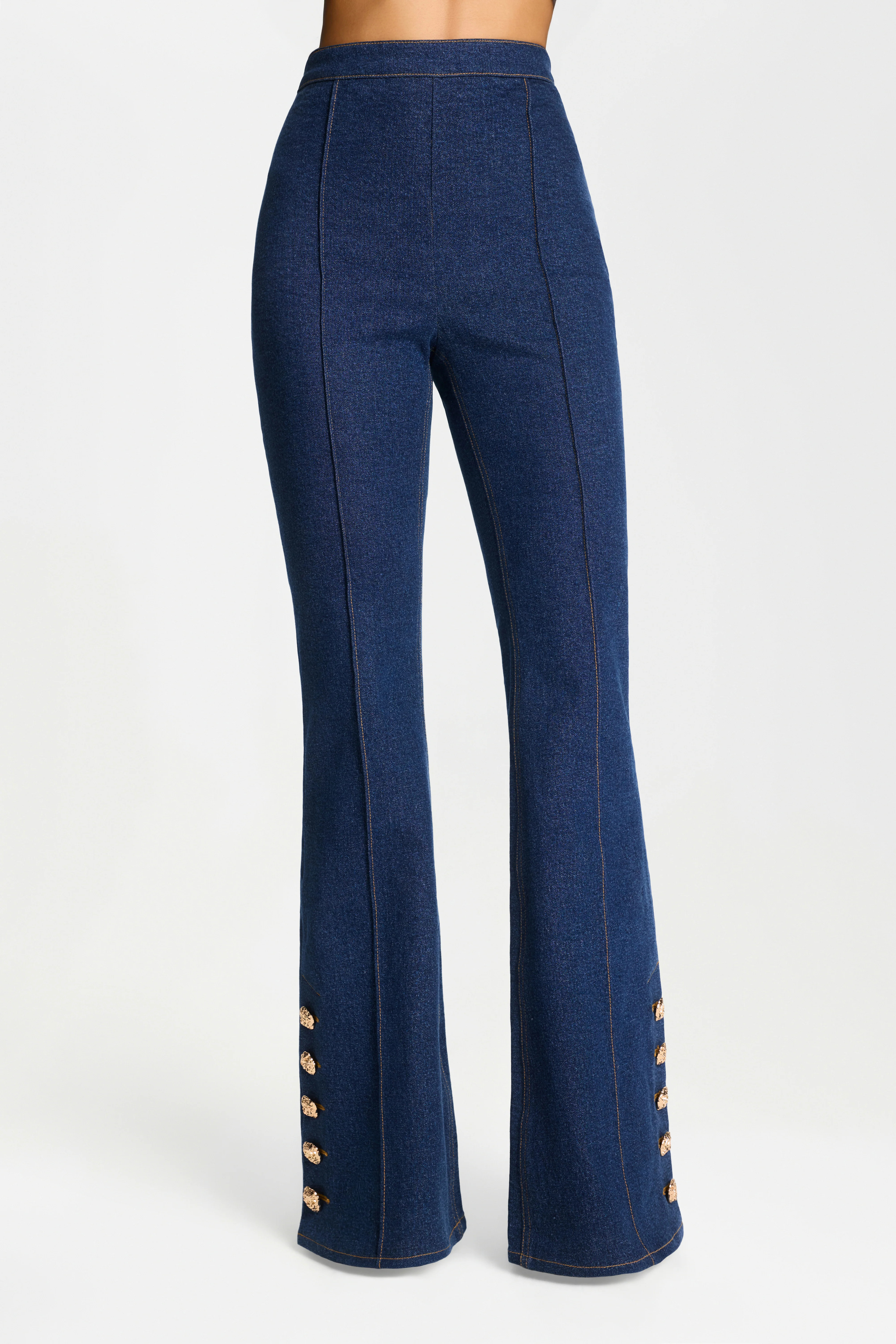 Kendra Dark Denim Trousers | Nadine Merabi