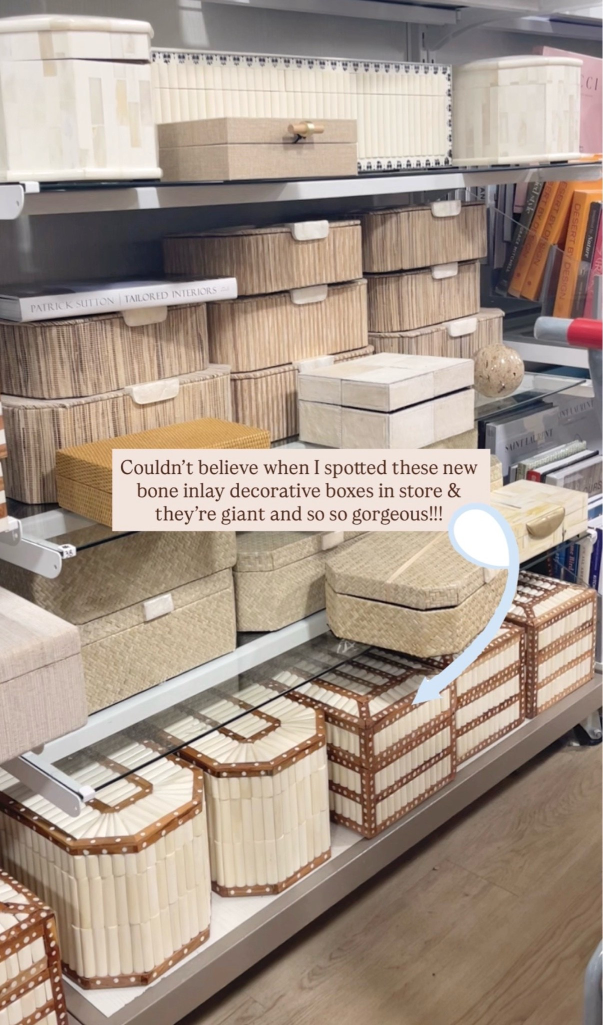 Looks like Serena & Lily for HUNDREDS less!! 😍🙌🏻 these bone inlay boxes would look stunning styled on shelves!!