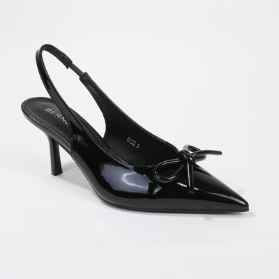 Berness Women's Cree Bow Accent Slingback Kitten Heel Pumps Black 6.5 | Target