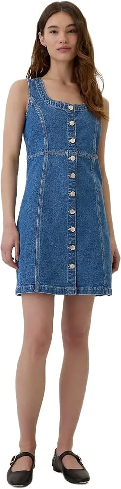 GAP Women's Button Front Shift Dress | Amazon (US)