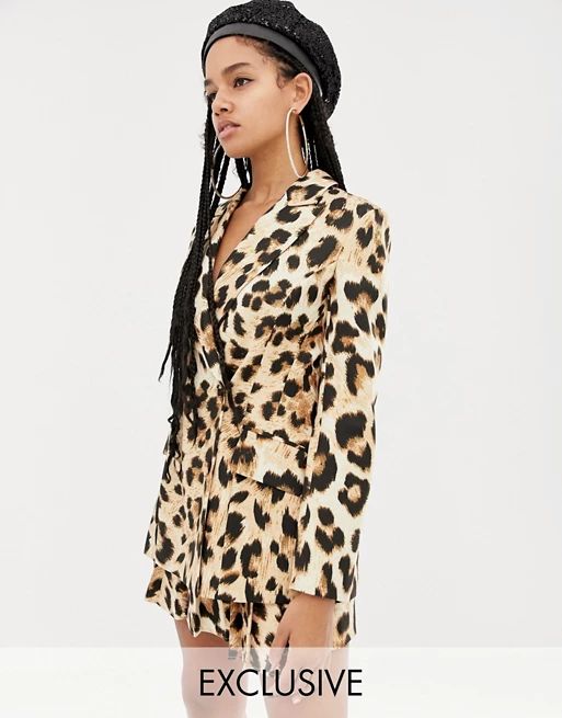 ASOS DESIGN x LaQuan Smith double breasted blazer in leopard print | ASOS US