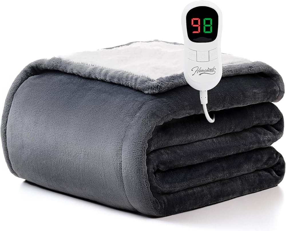 Homemate Heated Blanket Electric Throw - 50"x60" Heating Blanket Throw 1/2/4/6/8 Hours Auto-Off 1... | Amazon (US)