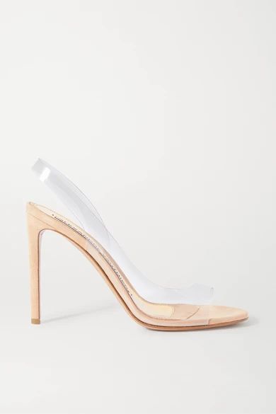 Alexandre Vauthier - Amber Ghost Suede And Pvc Sandals - Neutral | NET-A-PORTER (US)