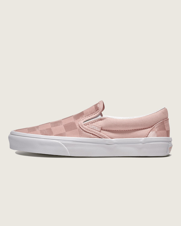 Vans Classic Slip-On Checkerboard Satin Shoes (Rose Pink) - 8.0 Men / 9.5 Women | Vans (US)