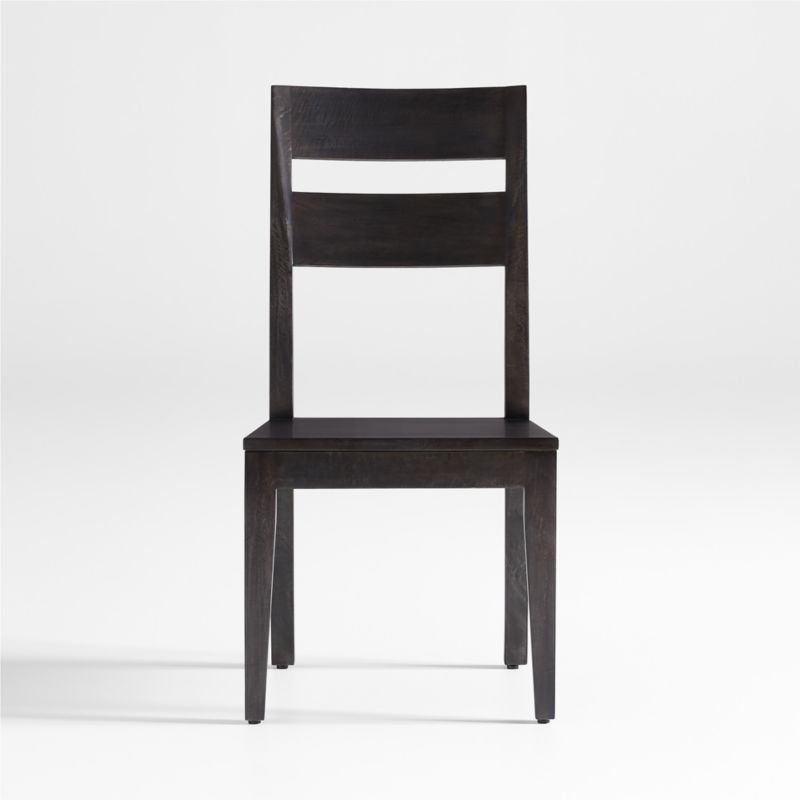 Basque Charcoal Grey Wood Dining Side Chair + Reviews | Crate & Barrel | Crate & Barrel