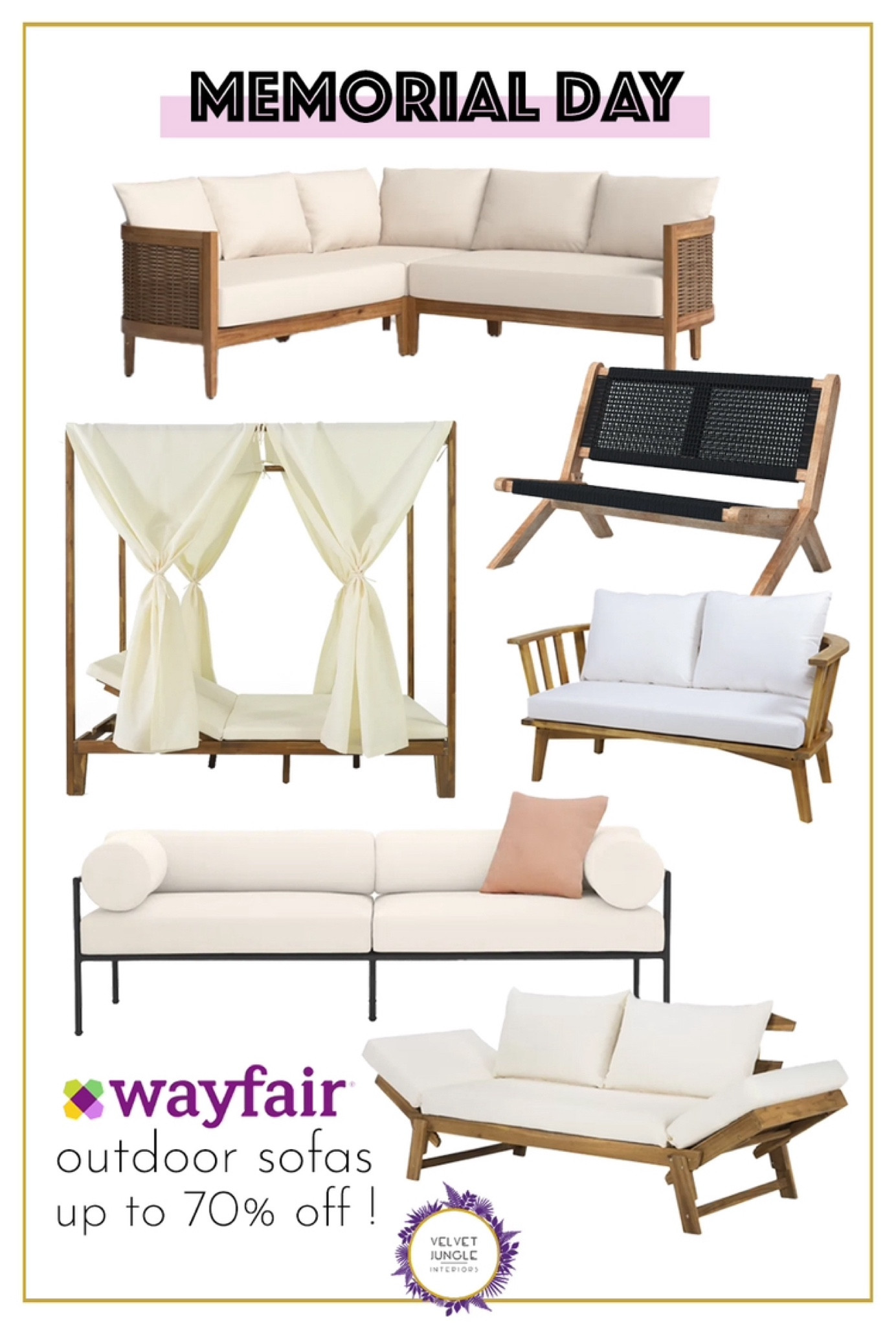 Let’s take this party outside 🥳
Memorial Day deals are the perfect time to get your outdoors ready ! Check out these gorgeous sofa and larger seating options on sale this weekend at Wayfair - up to 70% off !! 😍

#memorialday #furniture #outdoorseating  

#LTKsale #LTKsummer #LTKhome