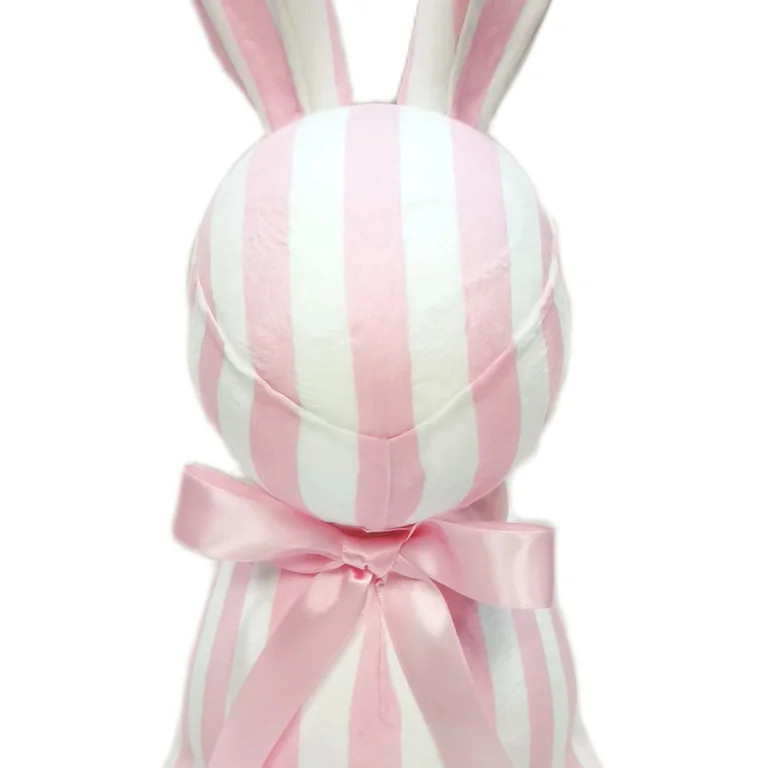 Striped Bunny Tabletop Decoration, Pink and White, 16", Easter by Way To Celebrate | Walmart (US)