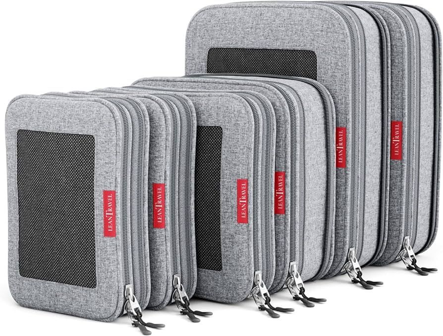 LeanTravel Compression Packing Cubes for Travel Organizers with Double Zipper (6-Pack (2L+2M+2S),... | Amazon (US)