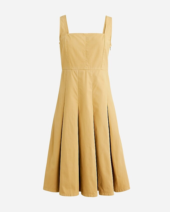 Pleated A-line chino dress | J. Crew US