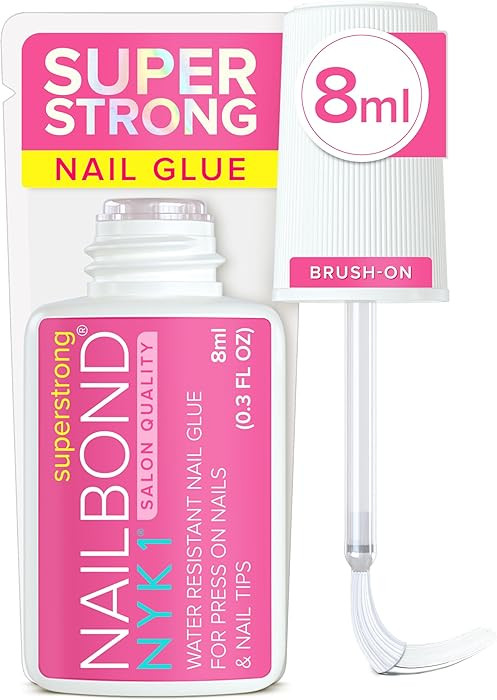 Super Strong Nail Glue for Press On Nails, Nail Tips & Acrylic Fake Nails (8ml) NYK1 NailBond Bru... | Amazon (US)