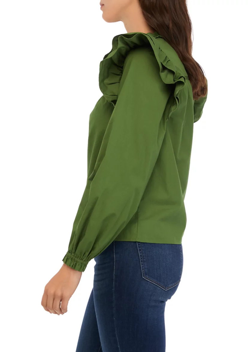 Women's Long Sleeve Ruffle Top | Belk