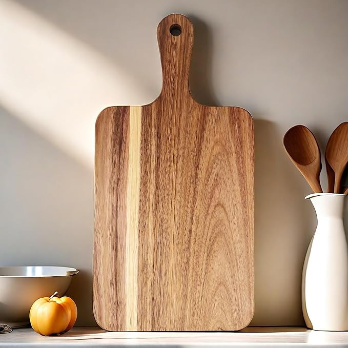 Acacia Wood Cutting Board with Handle, Wooden Cutting Boards, Chopping Board, Charcuterie Board, ... | Amazon (CA)