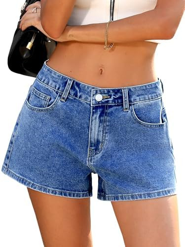 ELLEVEN Baggy Jean Shorts for Women, A-Line High Stretchy Mini Denim Shorts Summer Casual Loose F... | Amazon (US)