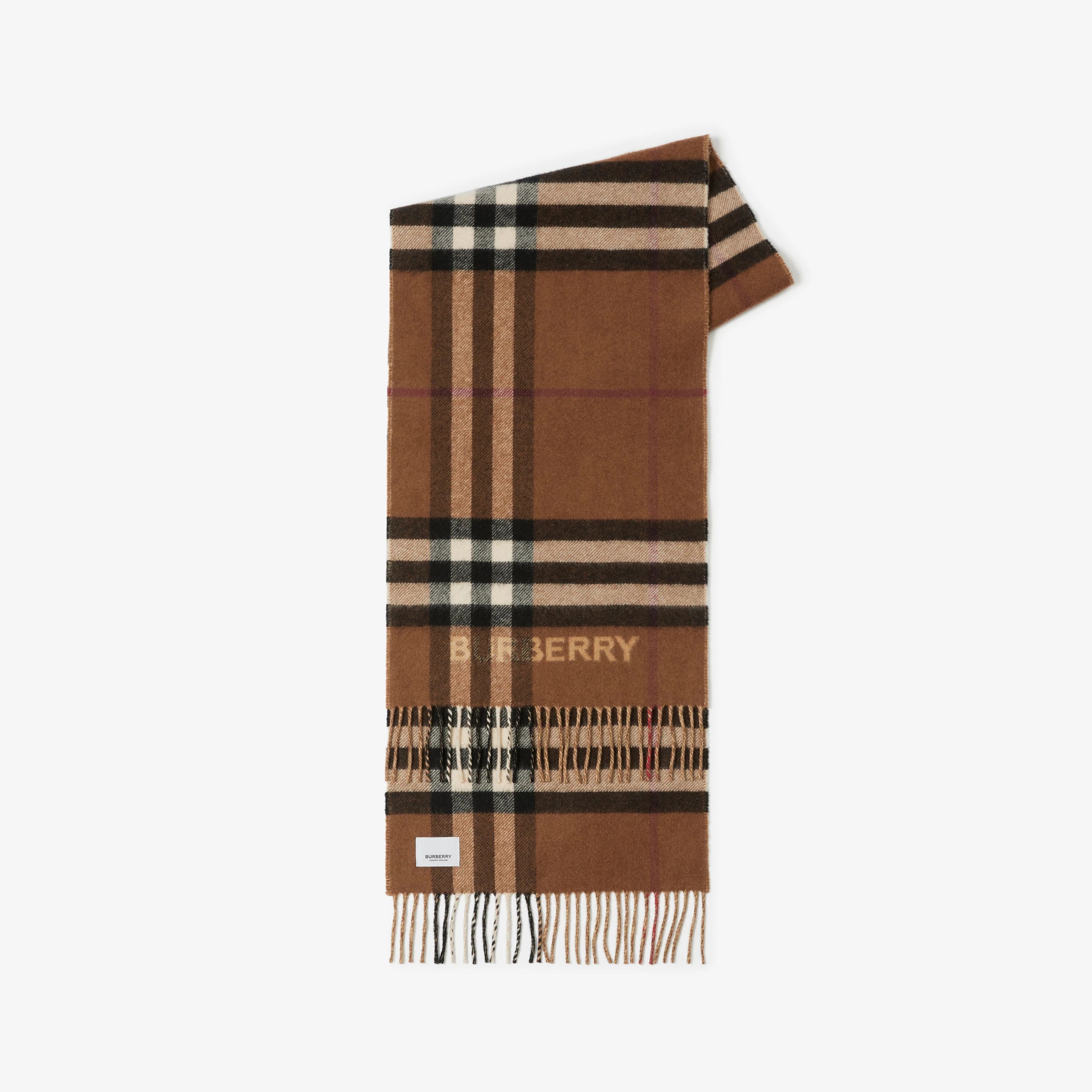 Contrast Check Cashmere Scarf in Archive Beige/birch Brown | Burberry® Official | Burberry (US)