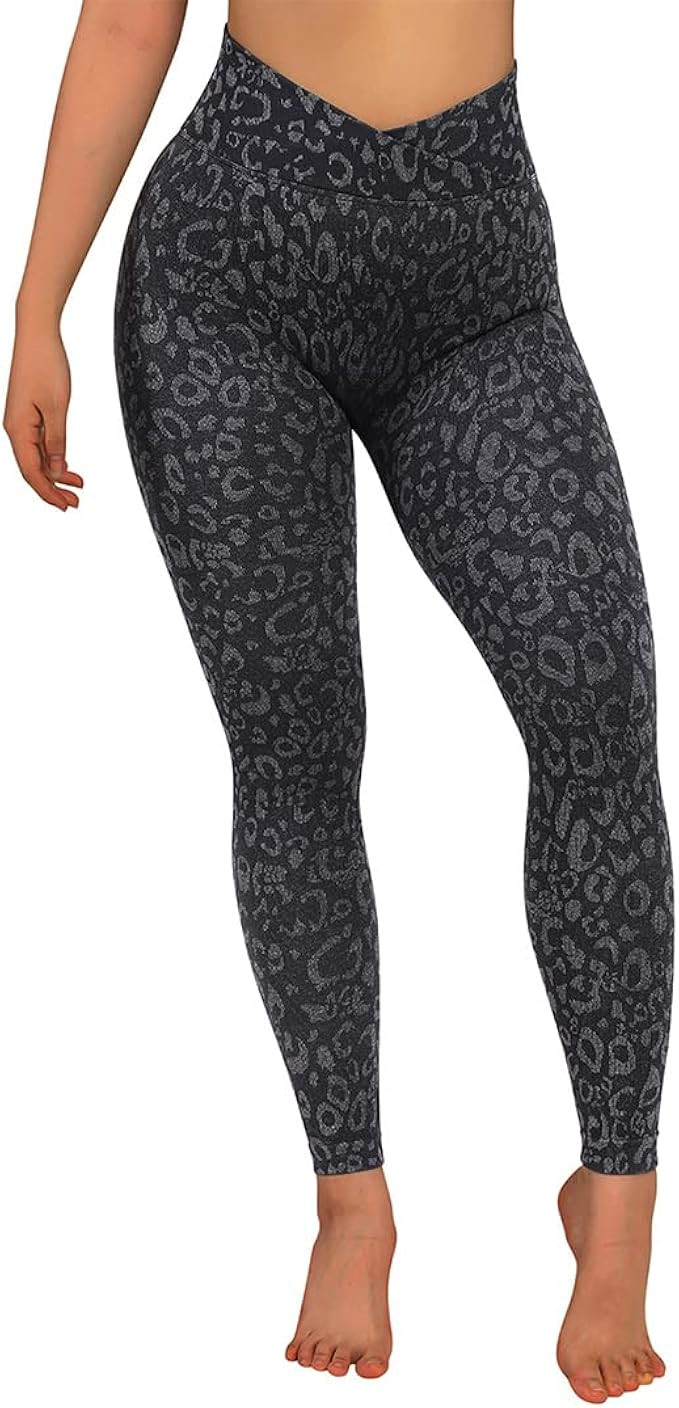 SUUKSESS Women Crossover Seamless Leggings Butt Lifting High Waisted Workout Yoga Pants | Amazon (US)