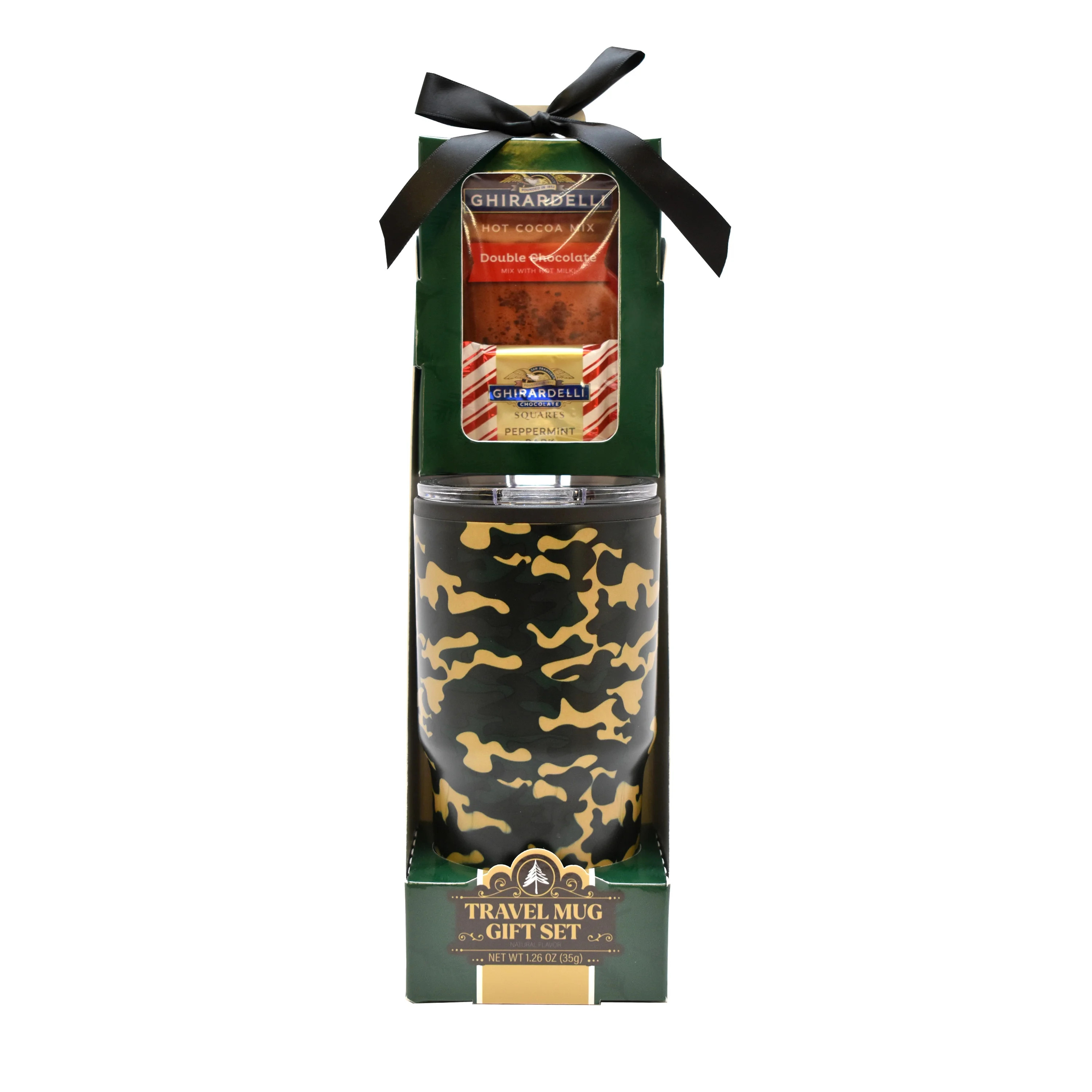Ghirardelli Cocoa and Chocolate Gift Set with 22oz Stainless Steel Camo Travel Mug, 1.26oz | Walmart (US)