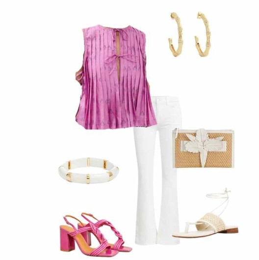 A pop of pink in this easy to wear Siri g to summer outfit. Switches handbag or sandals to give it different looks. Jeans for true to size.

#LTKShoeCrush #LTKStyleTip #LTKSeasonal