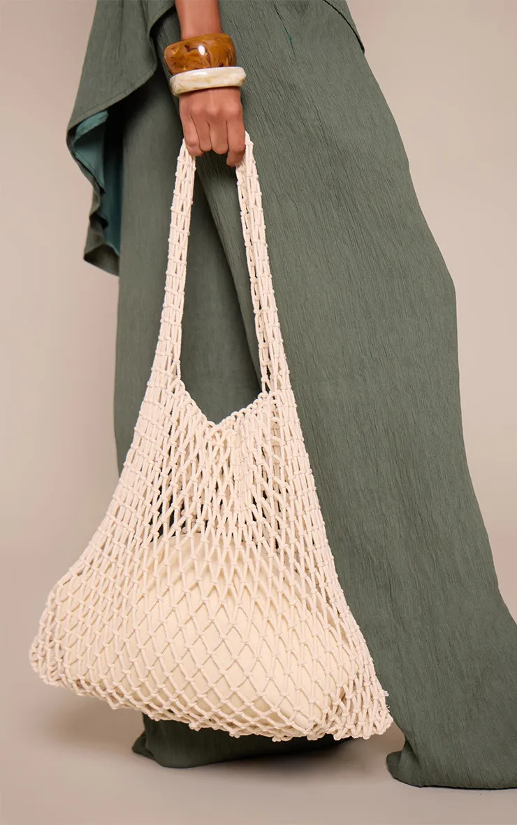 Natural Fishnet Oversized Shopper Bag | PrettyLittleThing | PrettyLittleThing UK