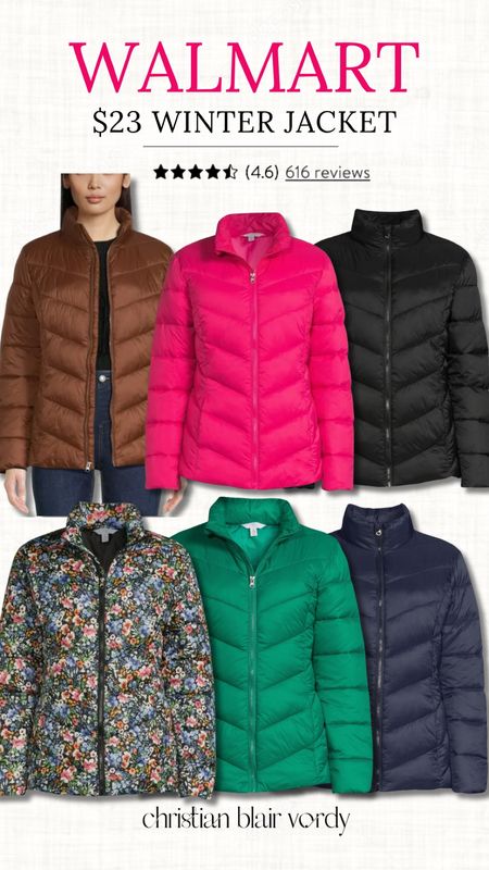 Women's puffer winter jacket, Walmart, under $25 

#christianblairvordy 

#walmart #jacket #winter #deal #puffer #coat #chevron #colors 

#LTKstyletip #LTKSeasonal #LTKfindsunder50