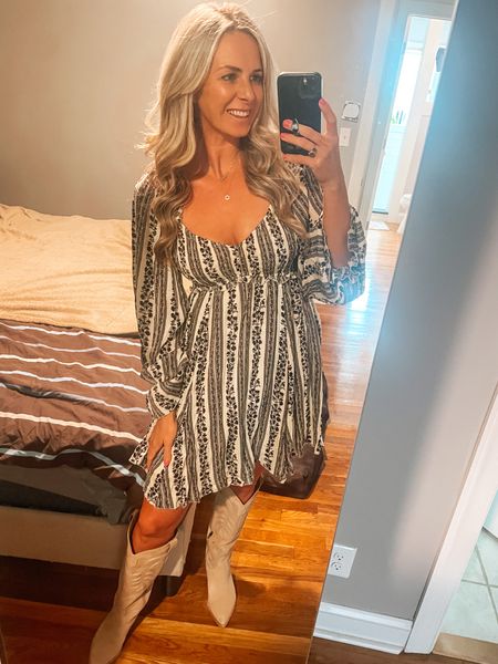 This fall dress is perfect for photos, date night, or any activity! Bump friendly too! Use code MAGNOLIA25 to save - fit is TTS! 

#LTKsalealert #LTKSeasonal #LTKfindsunder50