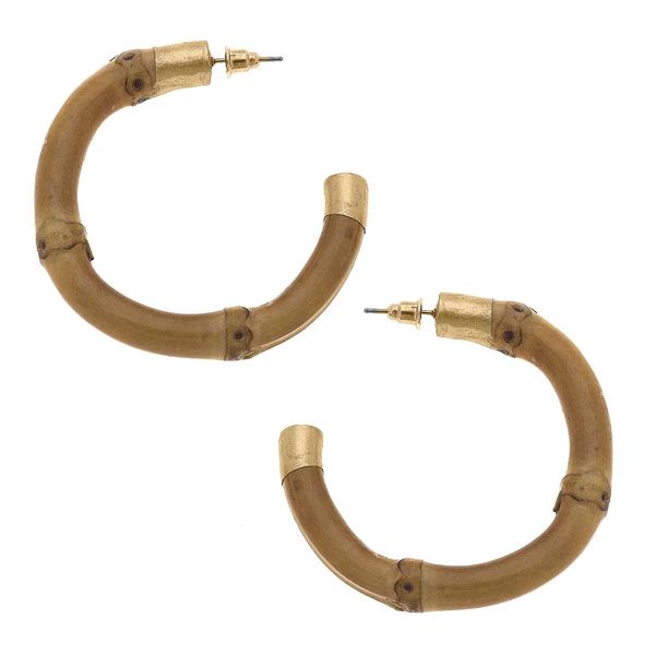 Felicity Bamboo Hoop Earrings in Natural | CANVAS