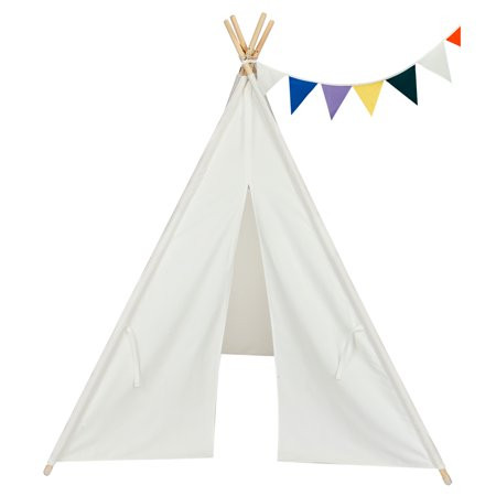 4pcs Wooden Poles Teepee Tent for Kids Raw White | Walmart (US)