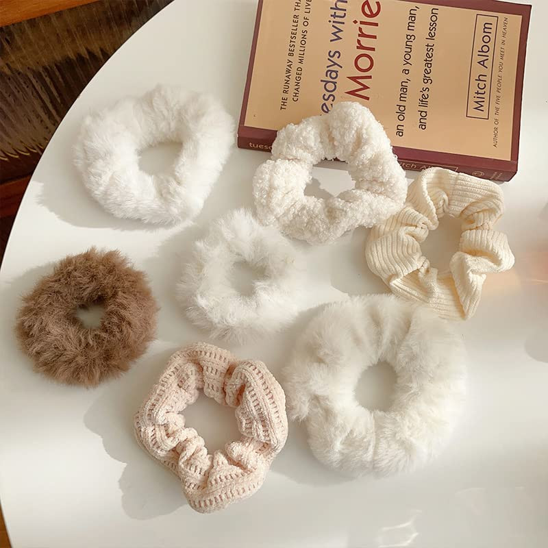 7-Piece Velvet Solid Elastic Hair Ties, Gentle Style Scrunchies for Women Long Thick Hair, No Dam... | Amazon (US)