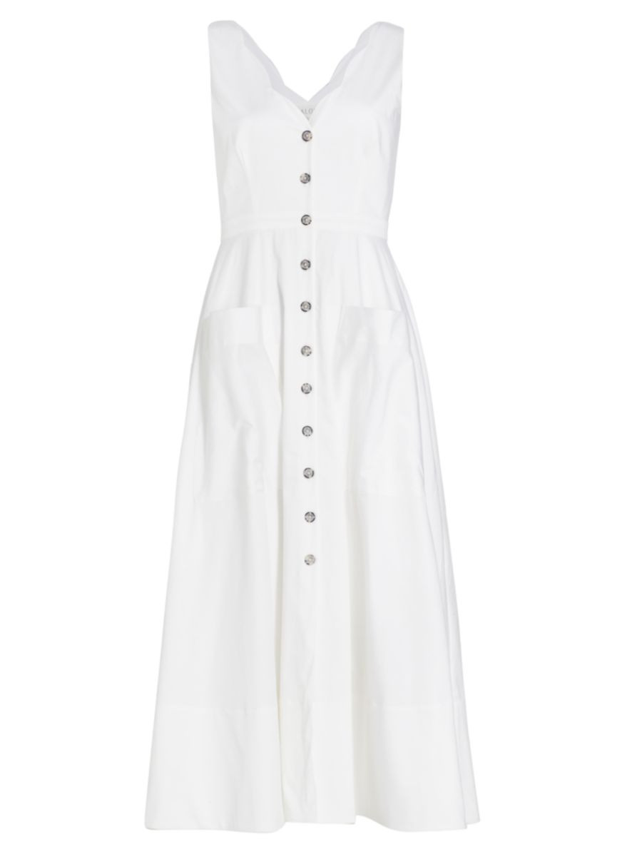 Zoey Scallop Midi-Dress | Saks Fifth Avenue