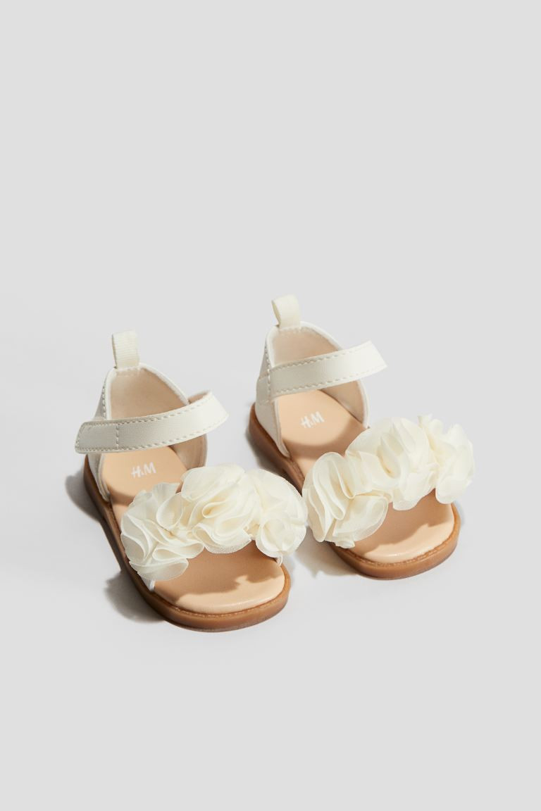 Flower-detail Sandals - Low heel - Cream - Kids | H&M US | H&M (US + CA)