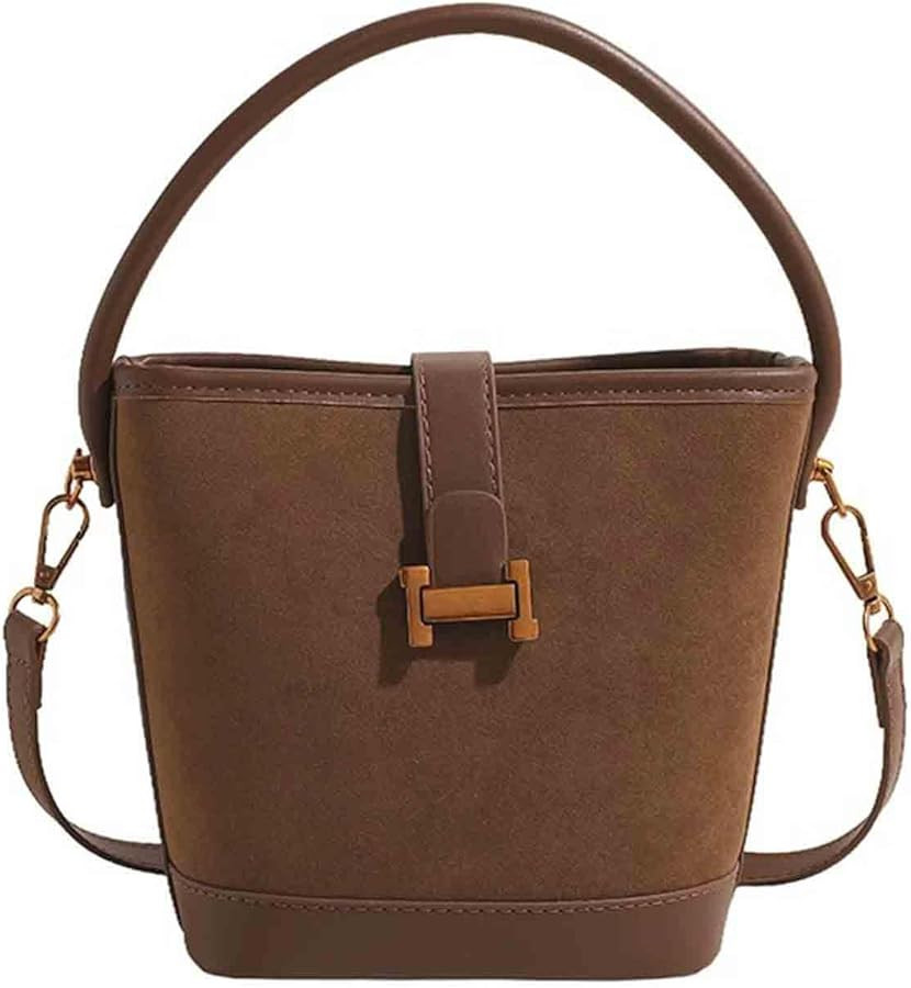 Women's retro niche leopard print crossbody bag suede bag versatile casual hand-held bucket bag | Amazon (US)