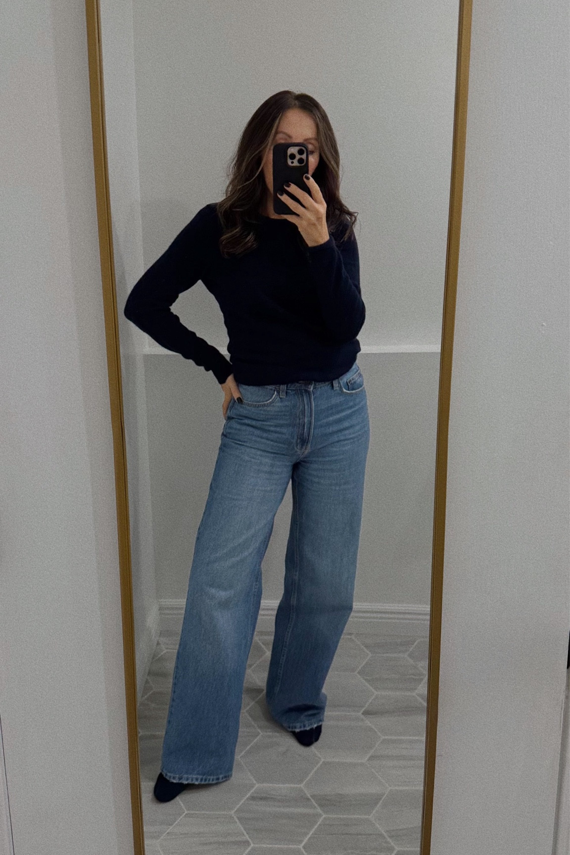 Sunday outfit. These baggy jeans are so comfortable!  I got size 8 which fit like size 27 (I’m usually size 26)  I wanted them a bit looser.  They come in several colors.  
Cashmere sweater in small.  
Linking a couple of other less baggy options! 

#LTKStyleTip #LTKOver40 #LTKFindsUnder50