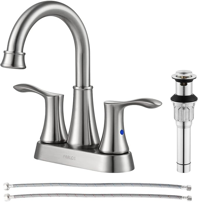 PARLOS Swivel Spout 2-Handle Lavatory Faucet Brushed Nickel Bathroom Sink Faucet with Metal Pop-u... | Amazon (US)